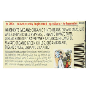 Amy's - Organic Refried Beans With Green Chiles - Case Of 12 - 15.4 Oz.