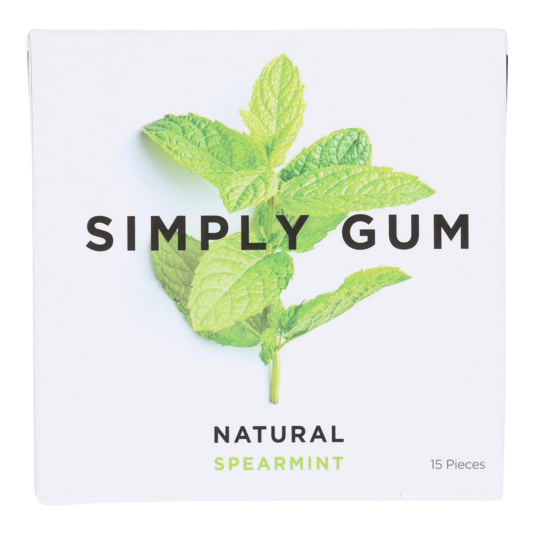 Simply Gum - Gum Spearmint - Case Of 12 - 15 Ct