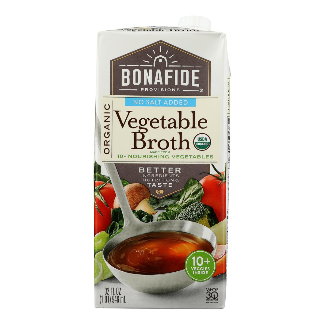 Bonafide Provisions - Broth Vegetable No Salt - Case Of 6-32 Oz
