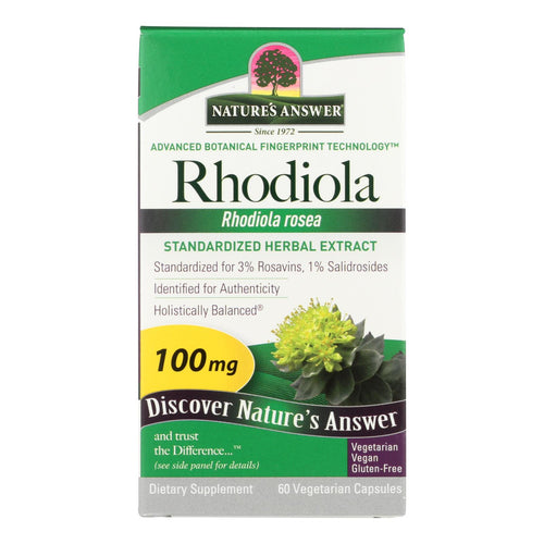 Nature's Answer - Rhodiola Root Extract - 60 Vegetarian Capsules
