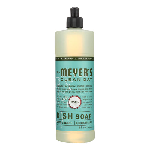 Mrs. Meyer's Clean Day - Liquid Dish Soap - Basil - Case Of 6 - 16 Oz