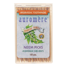 Load image into Gallery viewer, Auromere Ayurvedic Neem Picks - 100 Toothpicks - Case Of 12