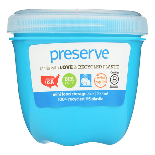 Preserve Food Storage Container - Round - Mini - .aqua - 8 Oz - 1 Count - Case Of 12