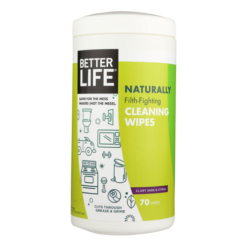Better Life Cleaning Wipes - Naturally Filth - Fighting - Case Of 6 - 70 Count